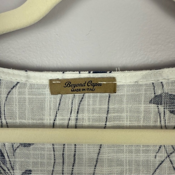 Beyond Capri Blue White Short Sleeve Boxy Tunic One Size - Picture 3 of 10